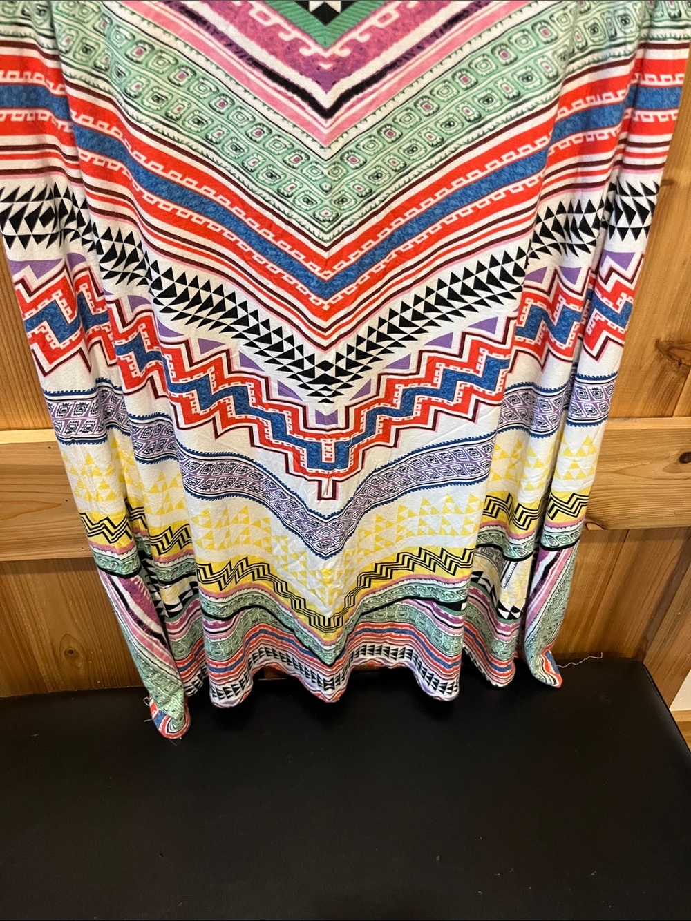 Hannah Chevron Stripe Maxi Skirt in Purple, Yellow, Green, Red, Black & White - Picture 5 of 8